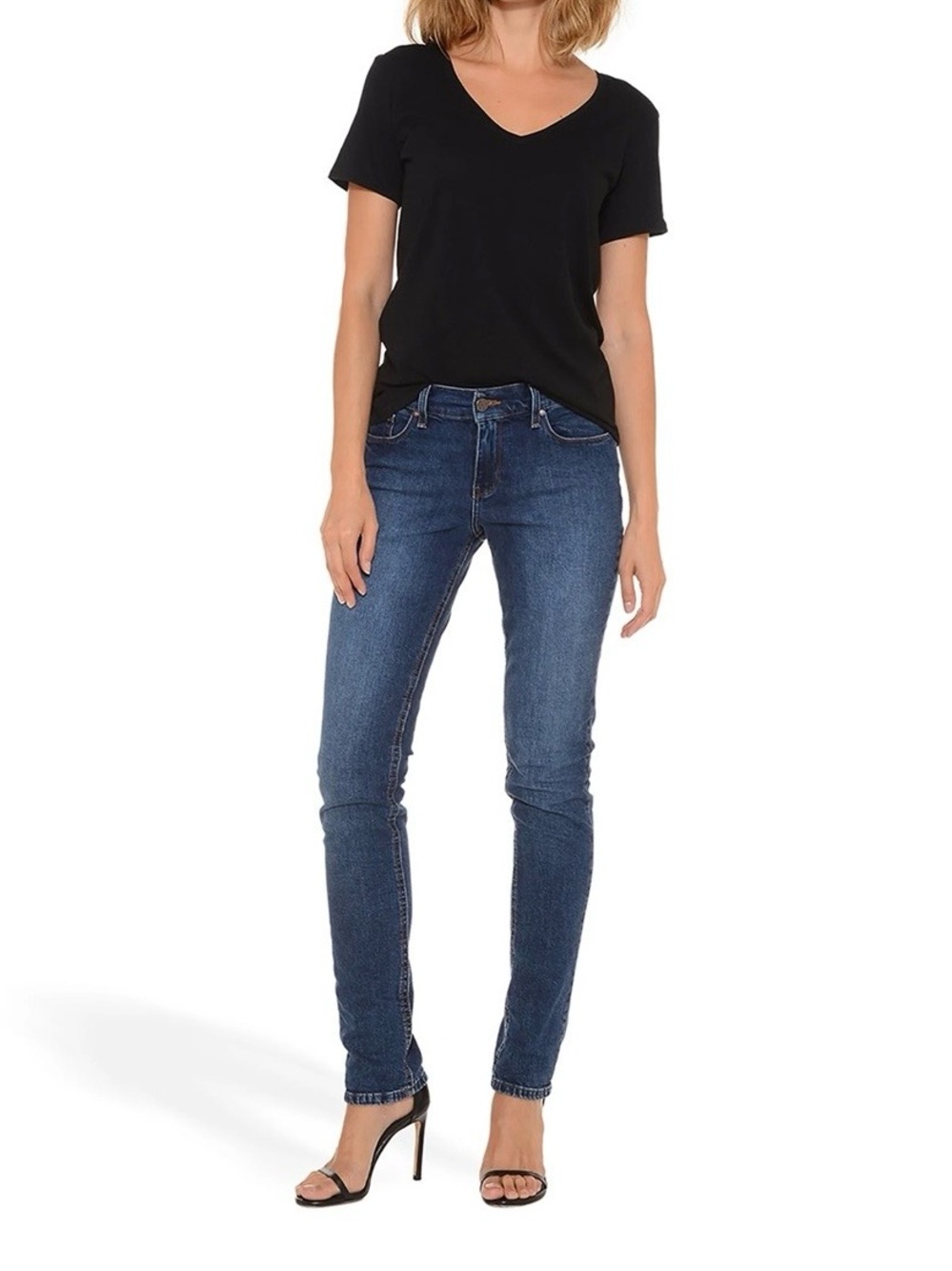 Mott & Bow Ridge Mid-Rise Slim Straight Jeans | Old Rose Indigo | W31 × L30